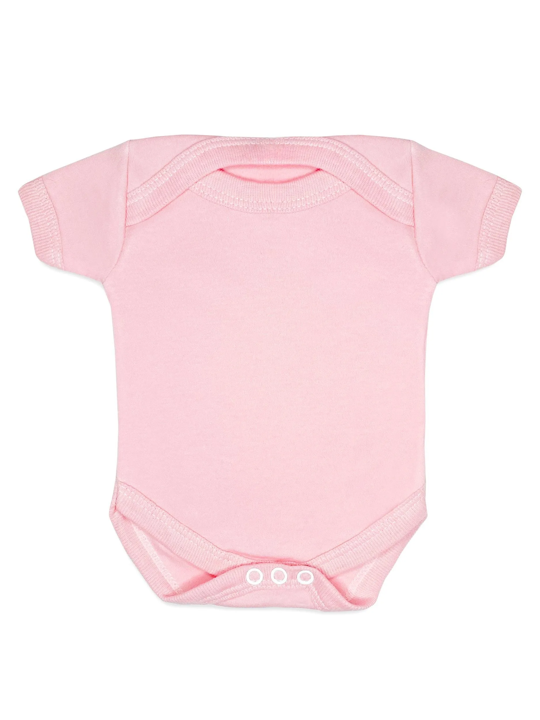 100% Cotton Classic Pink Short Sleeved Bodysuit