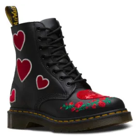 1460 Pascal Hearts Black DMS Softy T   Sequin Patch Boots