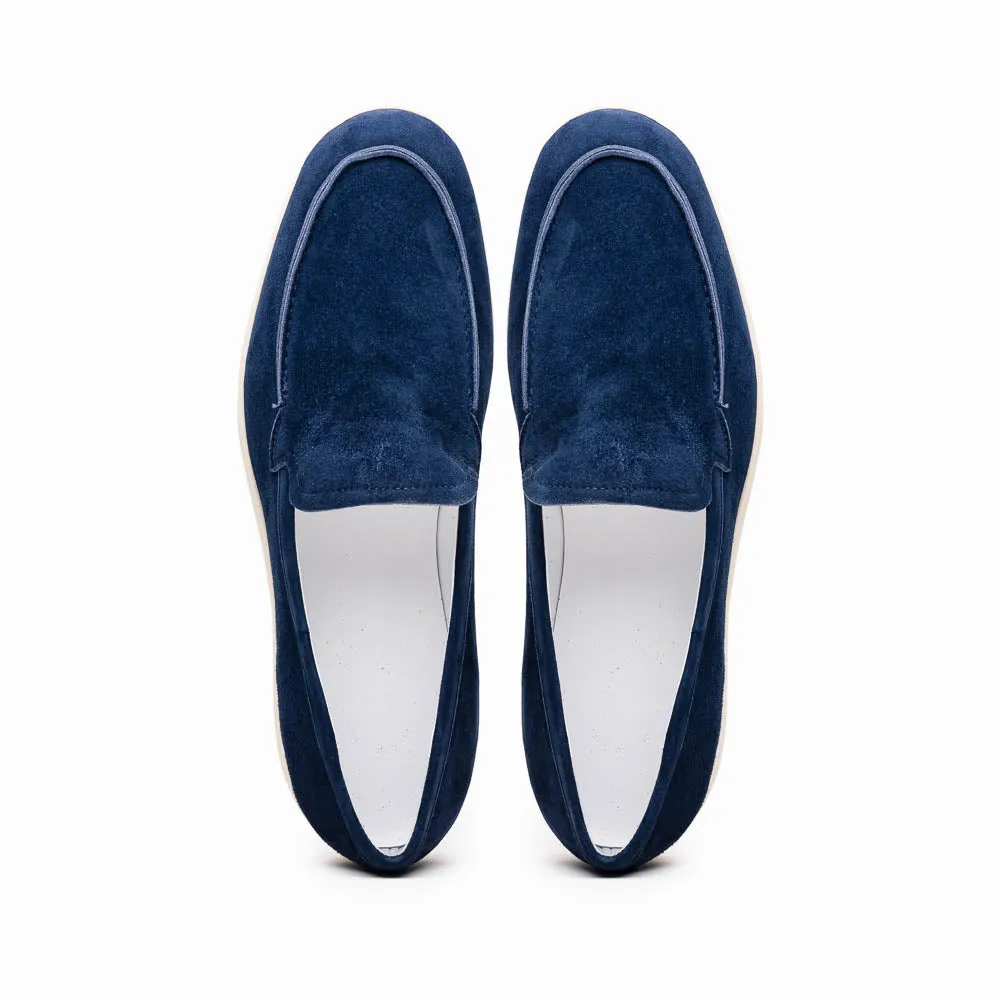 16-621-NVY LIVORNO Sueded Italian Goatskin Loafer Navy