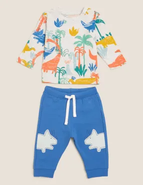 2pc Cotton Dinosaur Outfit