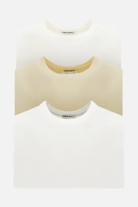 3 t-shirt pack in organic cotton