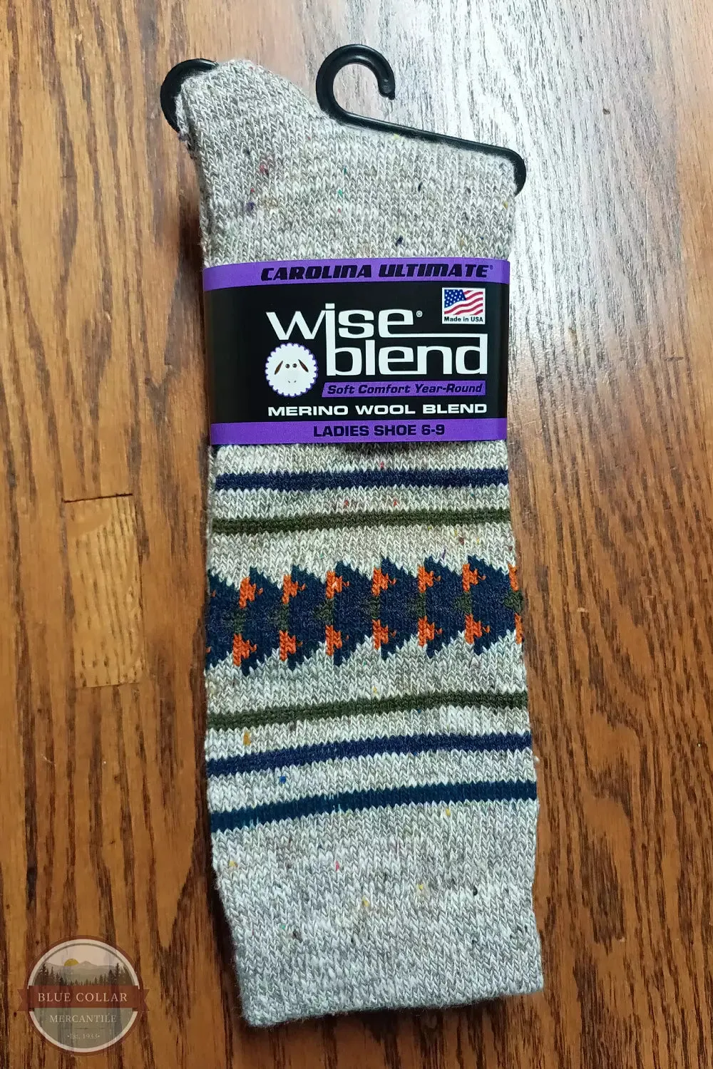 349  Wise Blend Ladies Aztec Pattern Crew Boot Socks