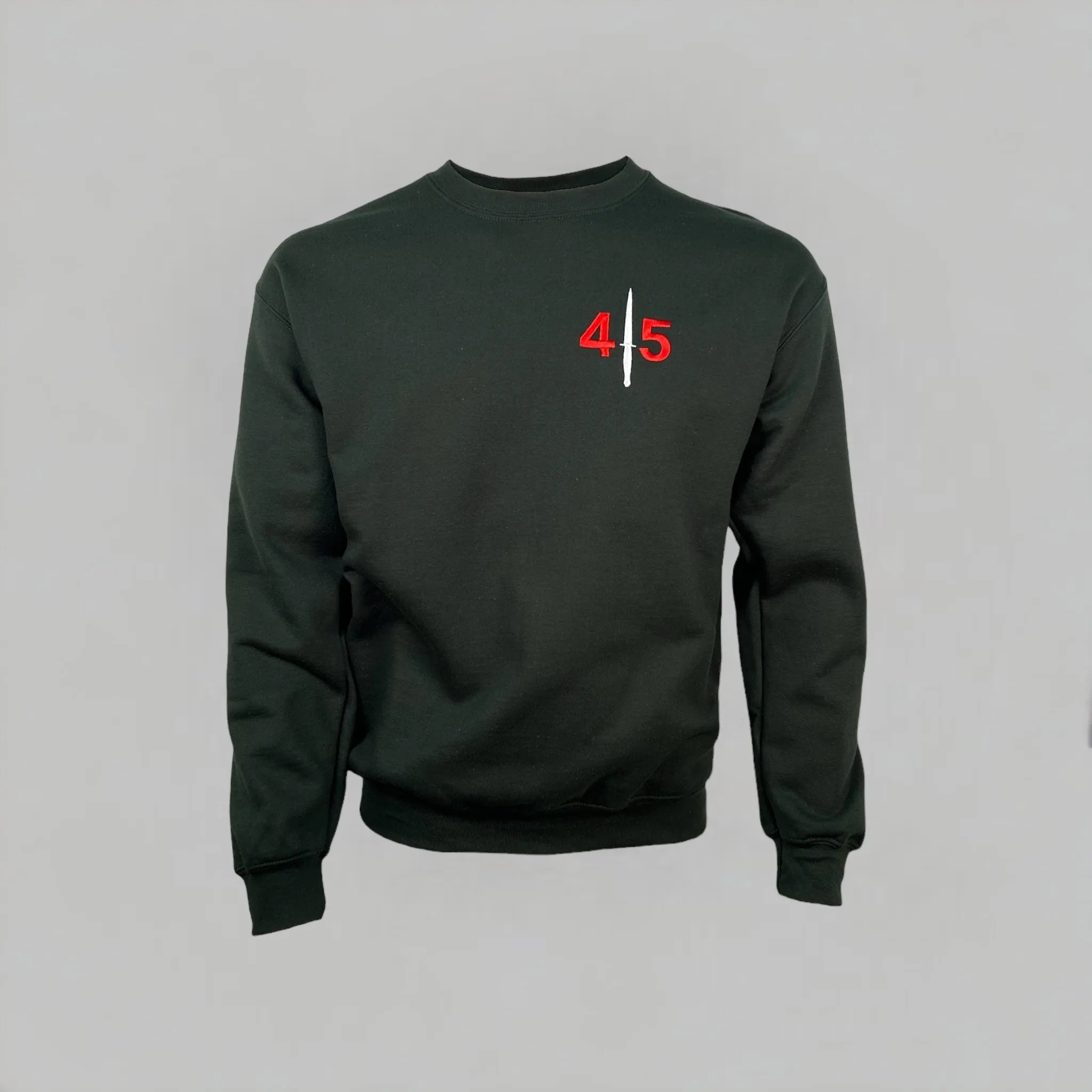 45 Commando Embroidered Bottle Green Sweatshirt