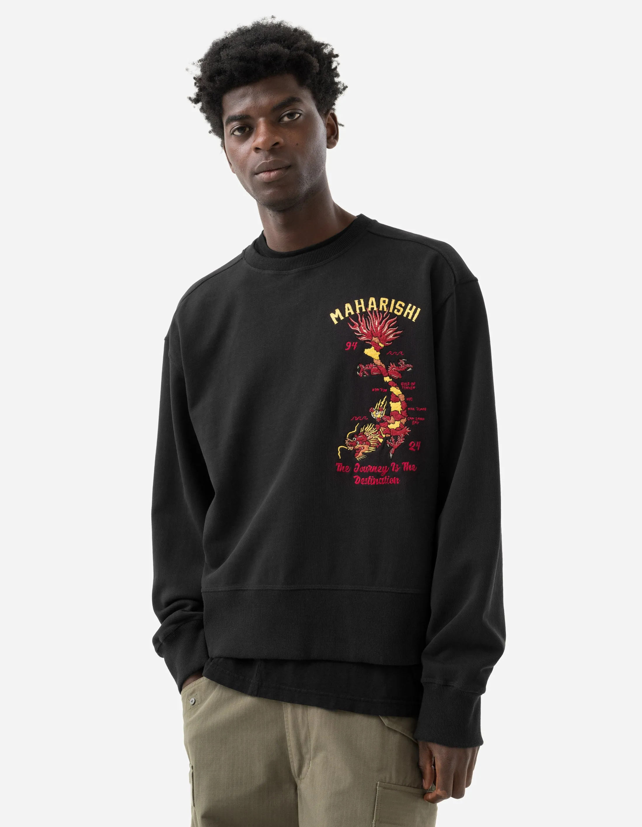 5248 Dragon Map Vintage Crew Sweat Black