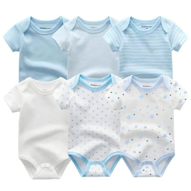 6pcs/lot Baby Bodysuit Fashion body Suits Short Sleeve Newborn Infant Jumpsuit Cartoon kids baby girl clothes