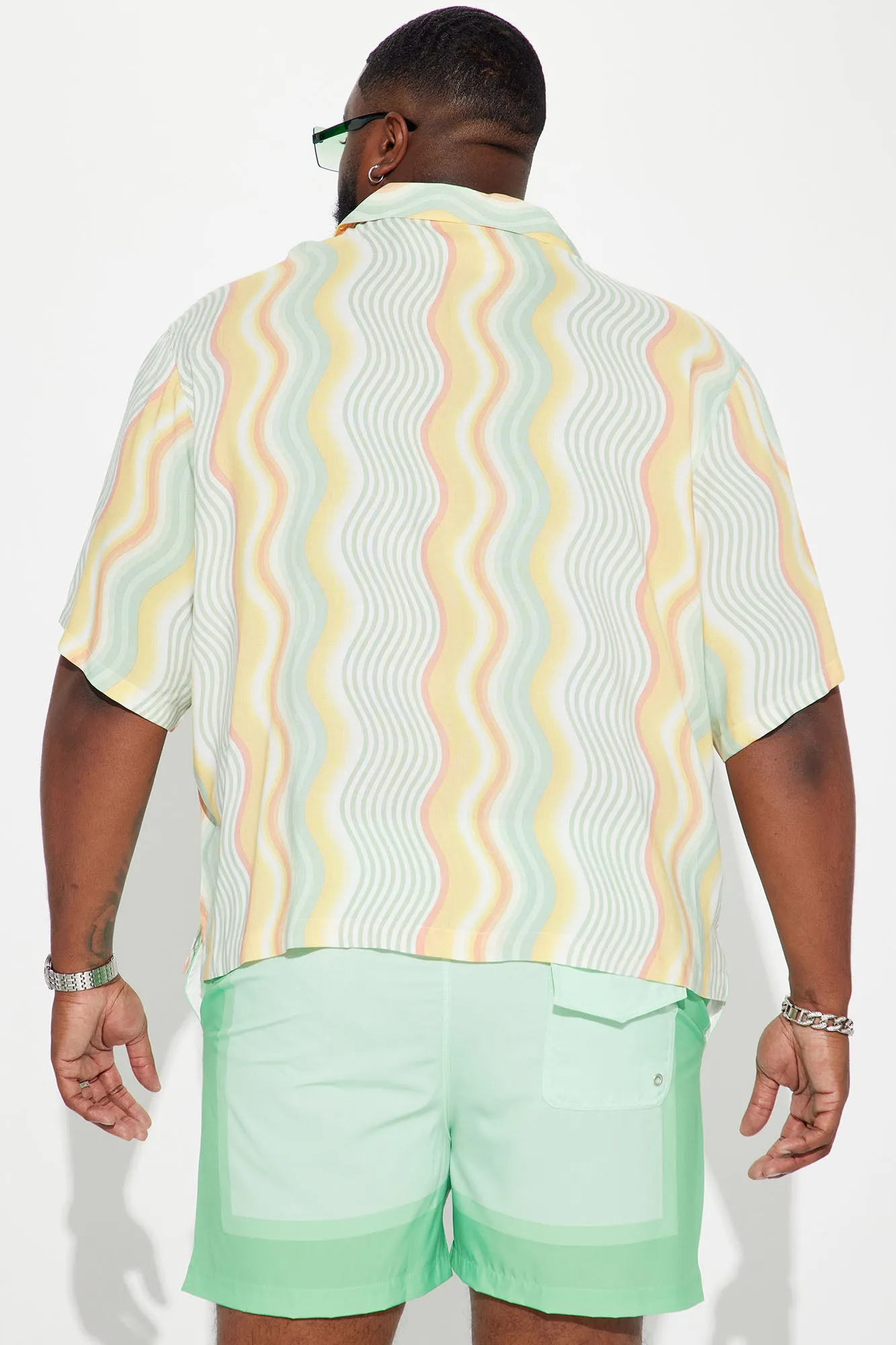 A Different Wave Short Sleeve Button Up - Multi Color