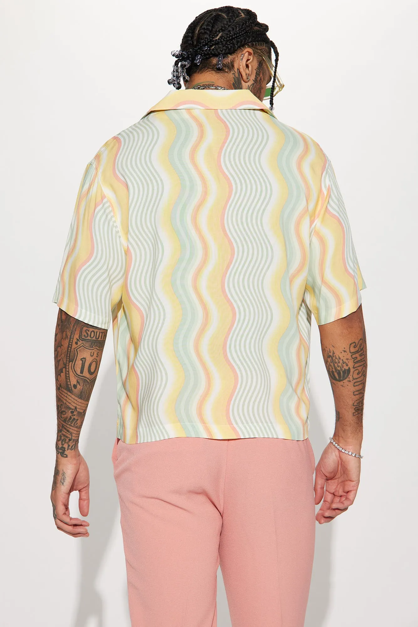 A Different Wave Short Sleeve Button Up - Multi Color