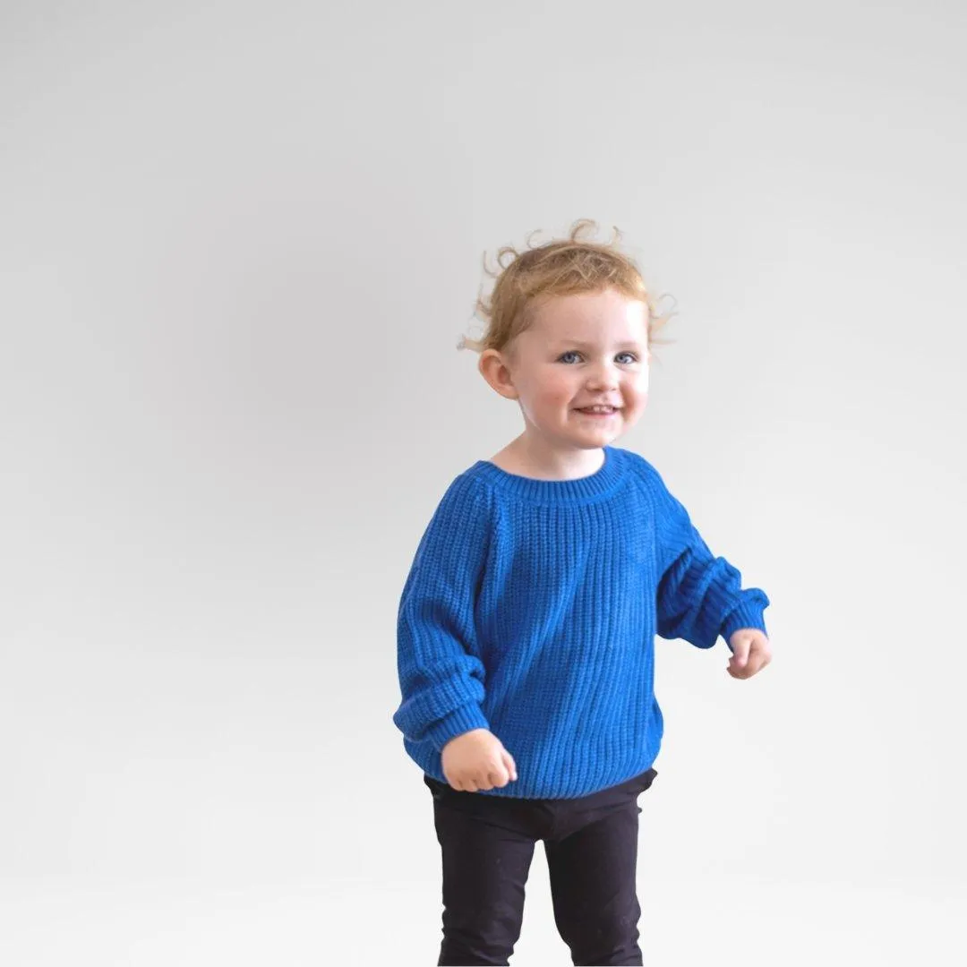 A Dream Come Blue - Chunky Knit Bamboo Sweater