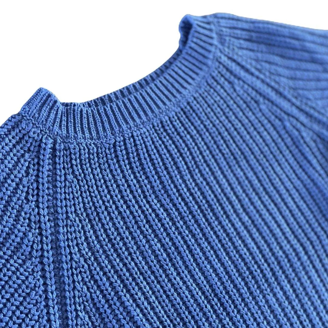 A Dream Come Blue - Chunky Knit Bamboo Sweater