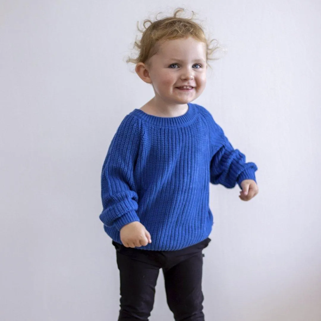 A Dream Come Blue - Chunky Knit Bamboo Sweater