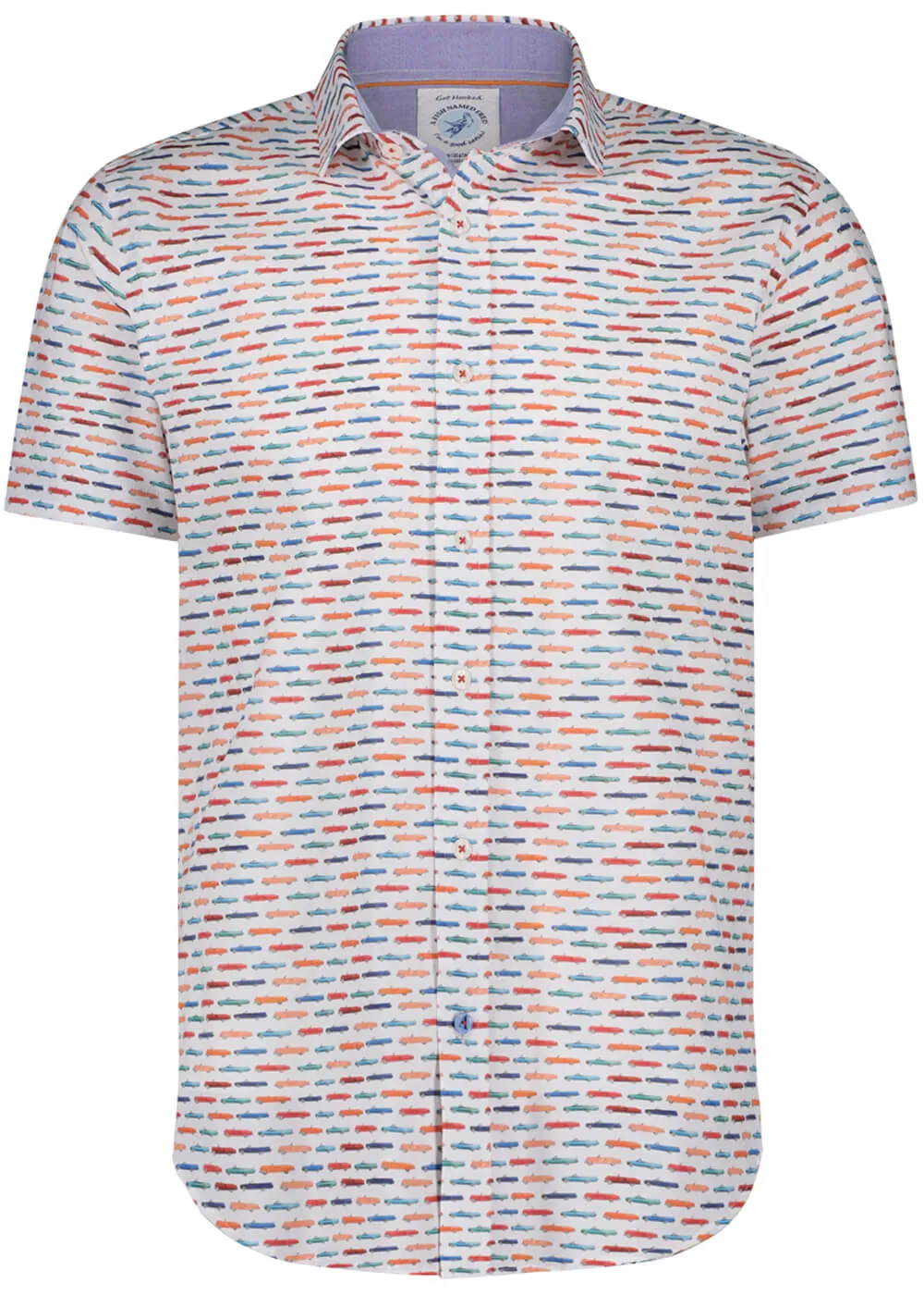 A Fish Named Fred Cadillac Short Sleeve Shirt Coral