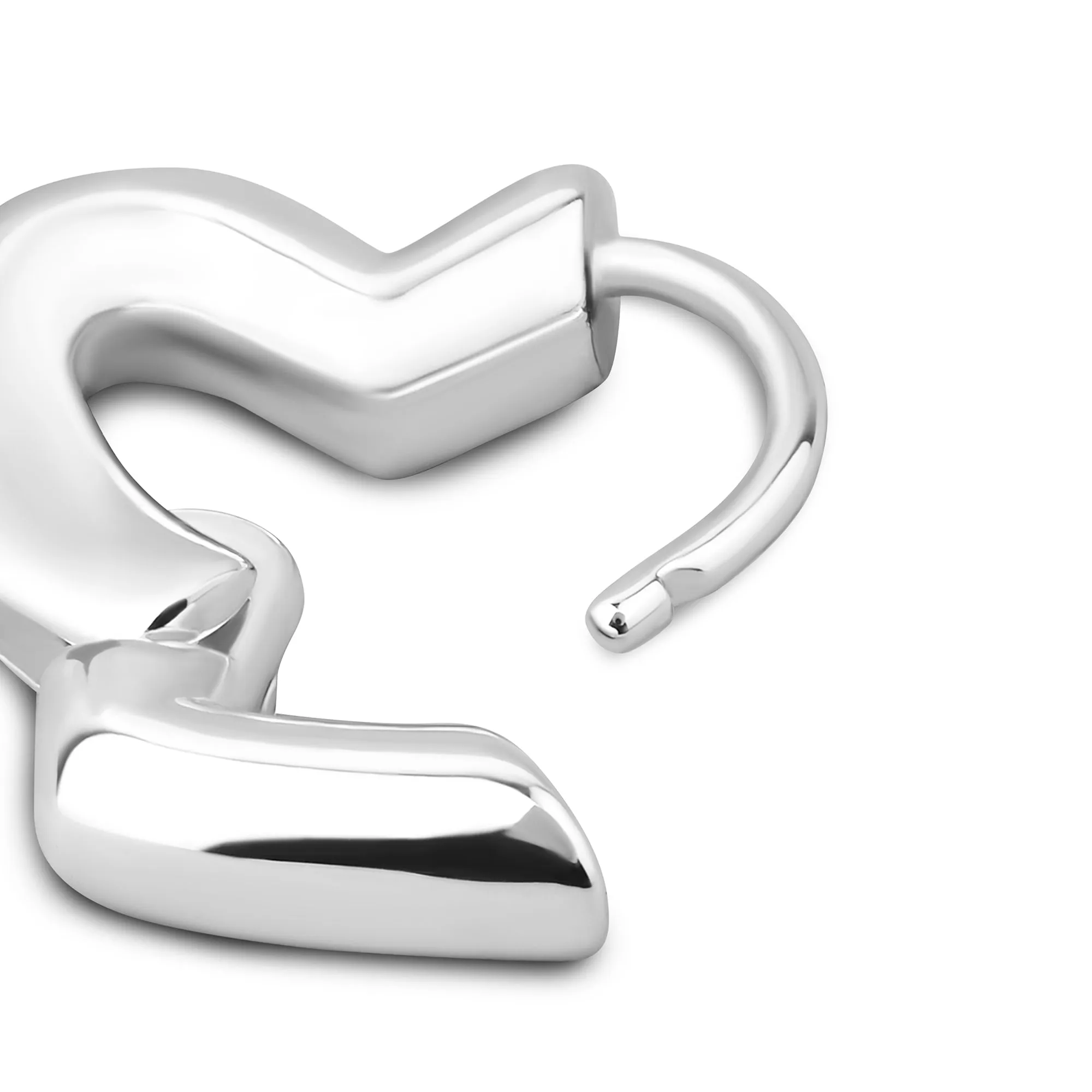 Accessorize London Women's Sterling Silver-Plated Heart Hoop Earrings