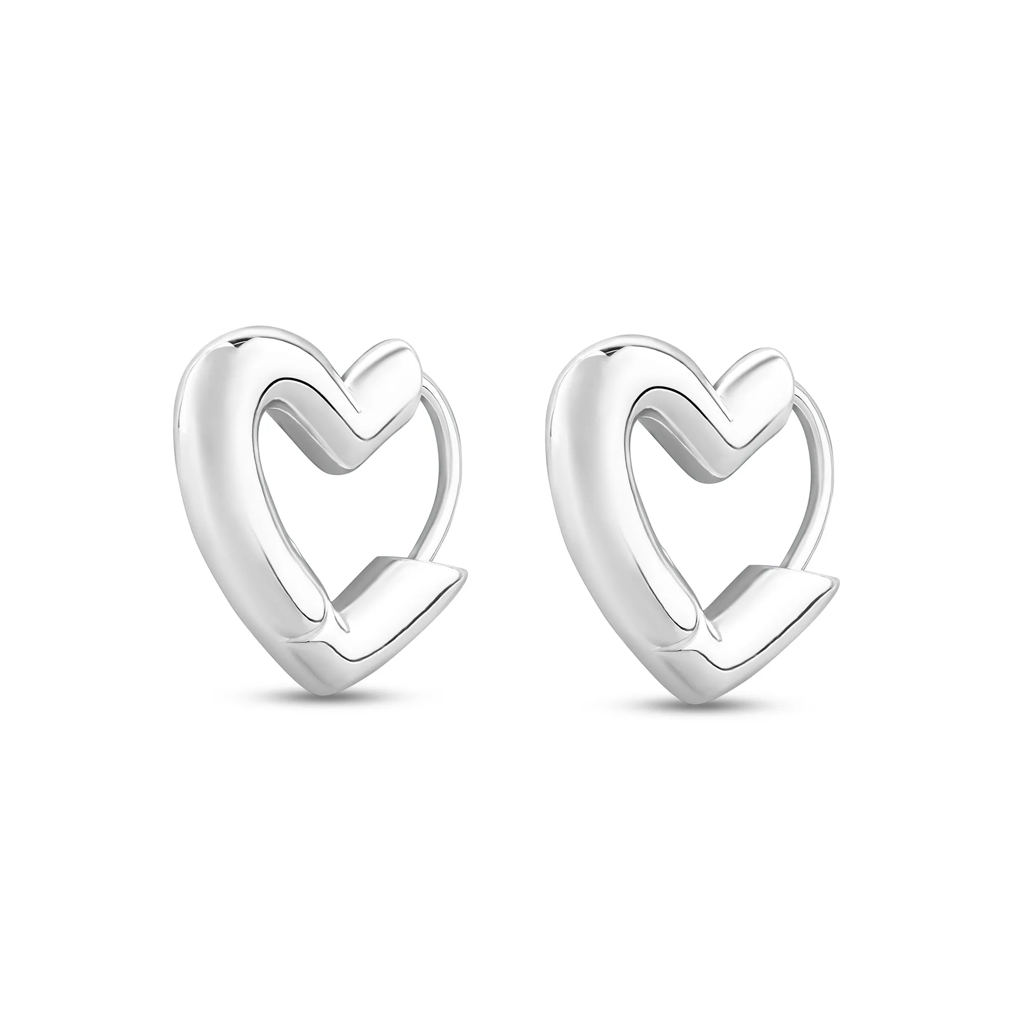 Accessorize London Women's Sterling Silver-Plated Heart Hoop Earrings