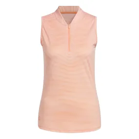 adidas Women's Sleeveless Golf Polo Shirt - Coral Fusion SS23