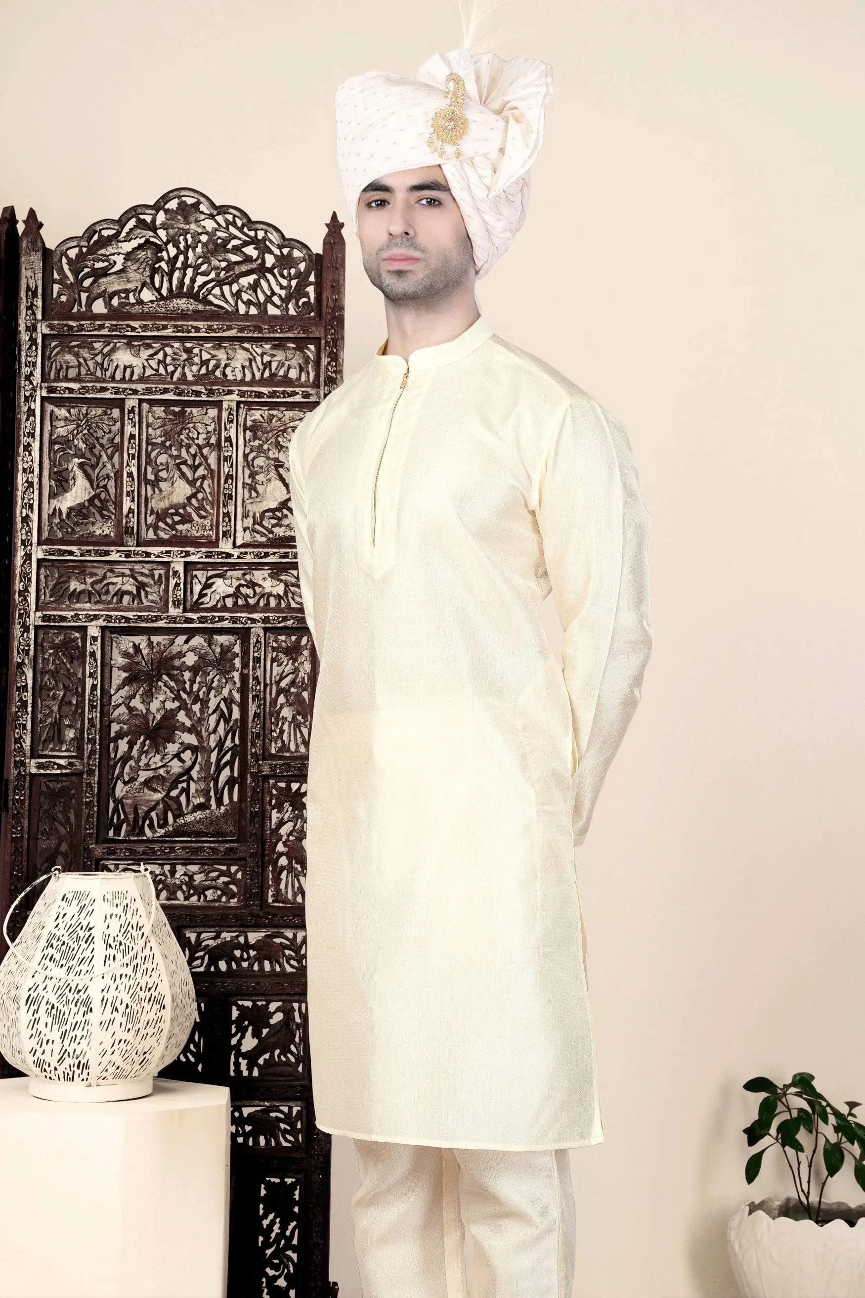 Albescent Cream Kurta Set