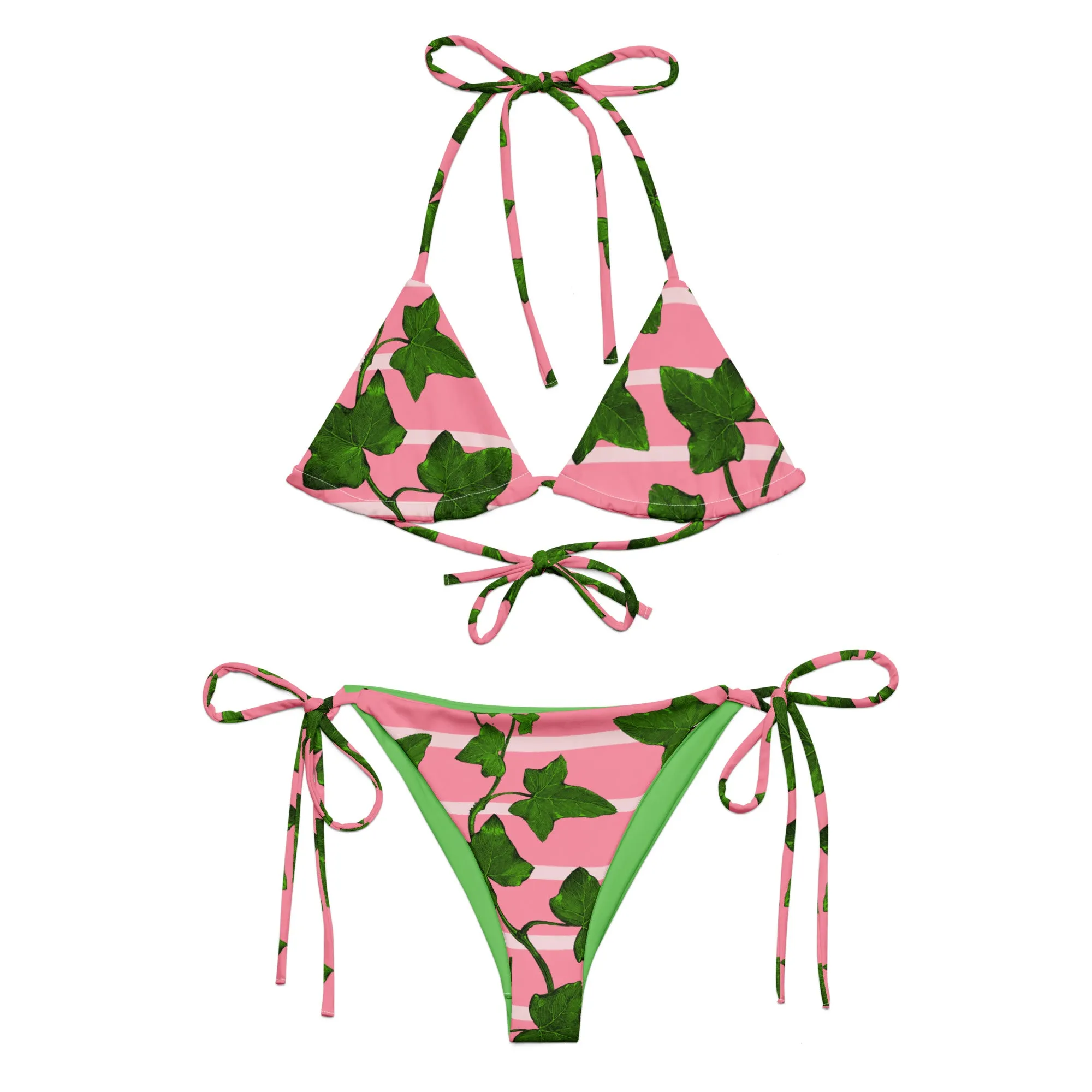 All-over print recycled string bikini