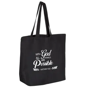 All Things Are Possible Jumbo Tote Canvas Bag