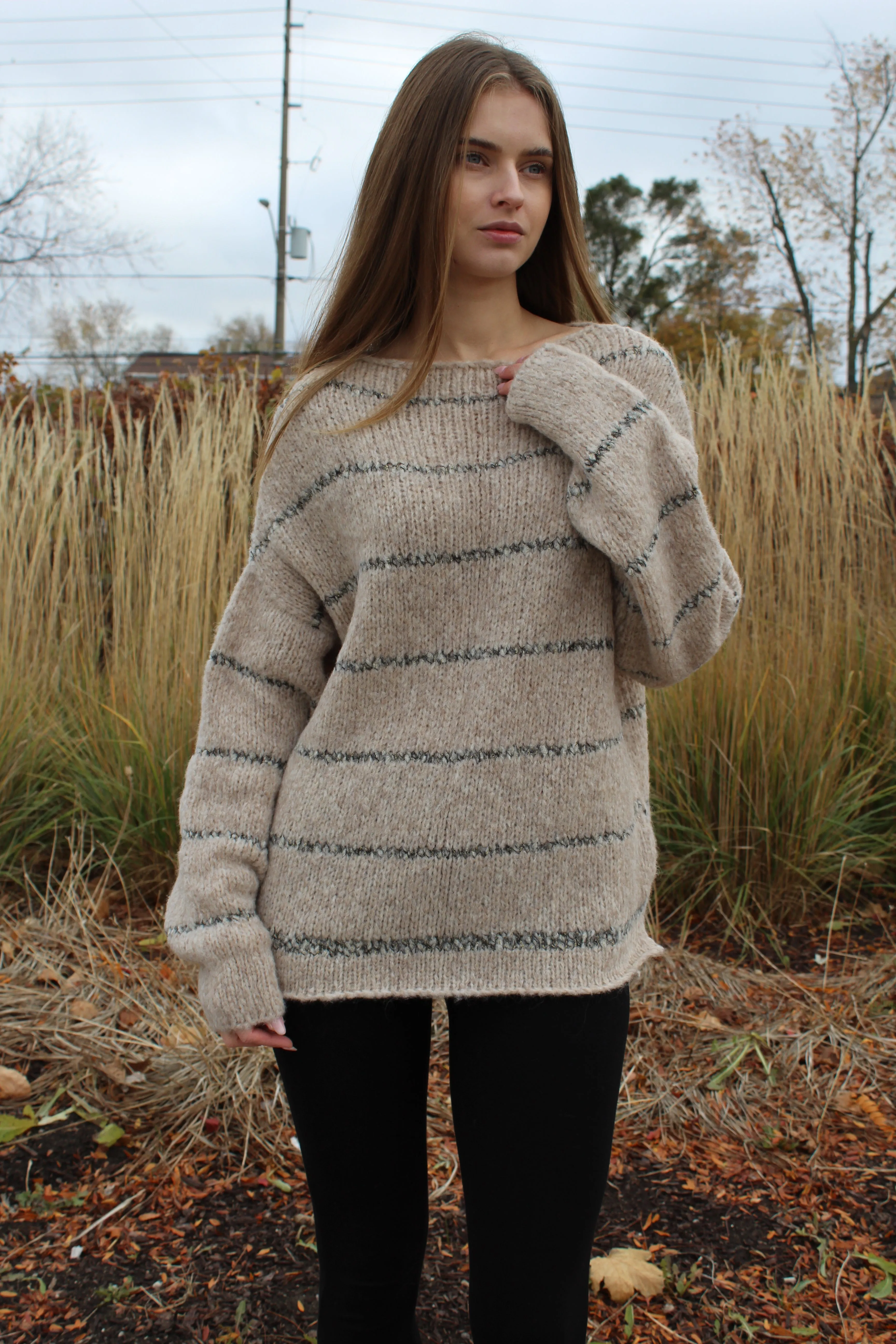 Alpaca wool oversized sweater .