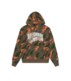 A/O CAMO PRINT ARCH LOGO POPOVER HOOD - GREEN