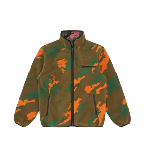 A/O CAMO PRINT REVERSIBLE FLEECE JACKET - GREEN/GREY