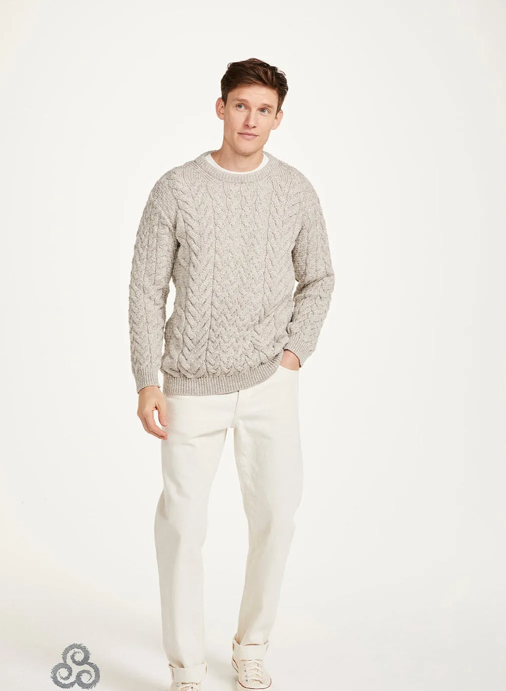 Aran - Unisex Crew Neck Sweater - Oat