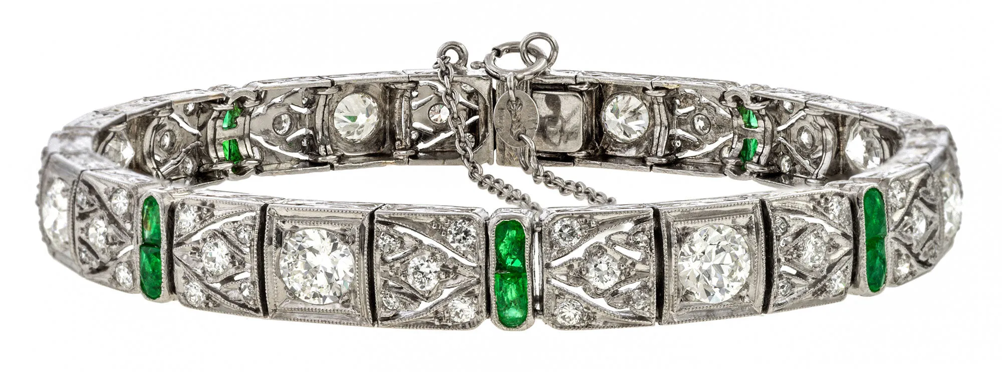 Art Deco Diamond & Emerald Bracelet