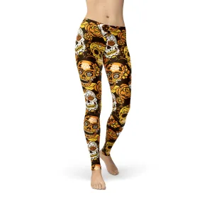 Avery Orange Sugar Skulls Leggings