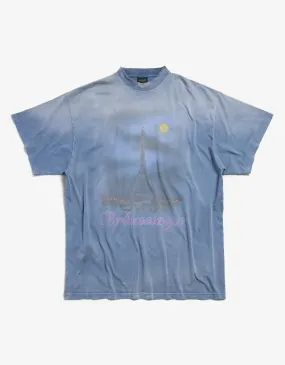 Balenciaga Blue Paris Moon Oversized T-Shirt