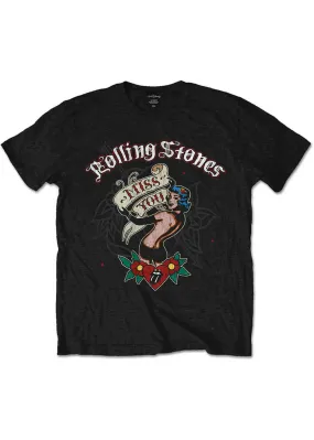 Band Shirts Rolling Stones Miss You T-Shirt Black