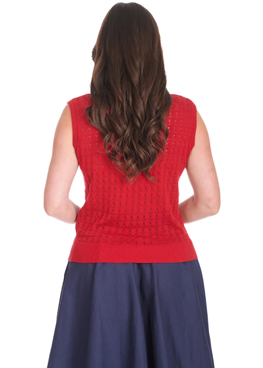 Banned Anchor Ahoy Sailor Knitted 40's Top Red