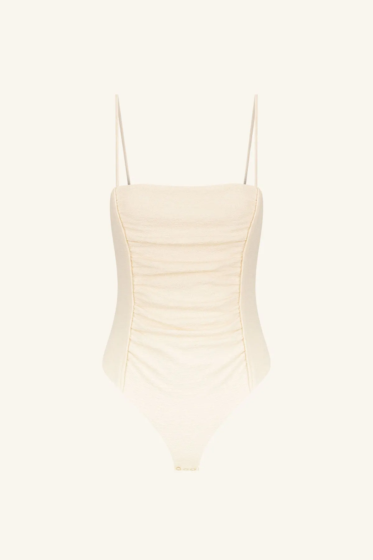 BEAU GATHERED BODYSUIT - MACADAMIA