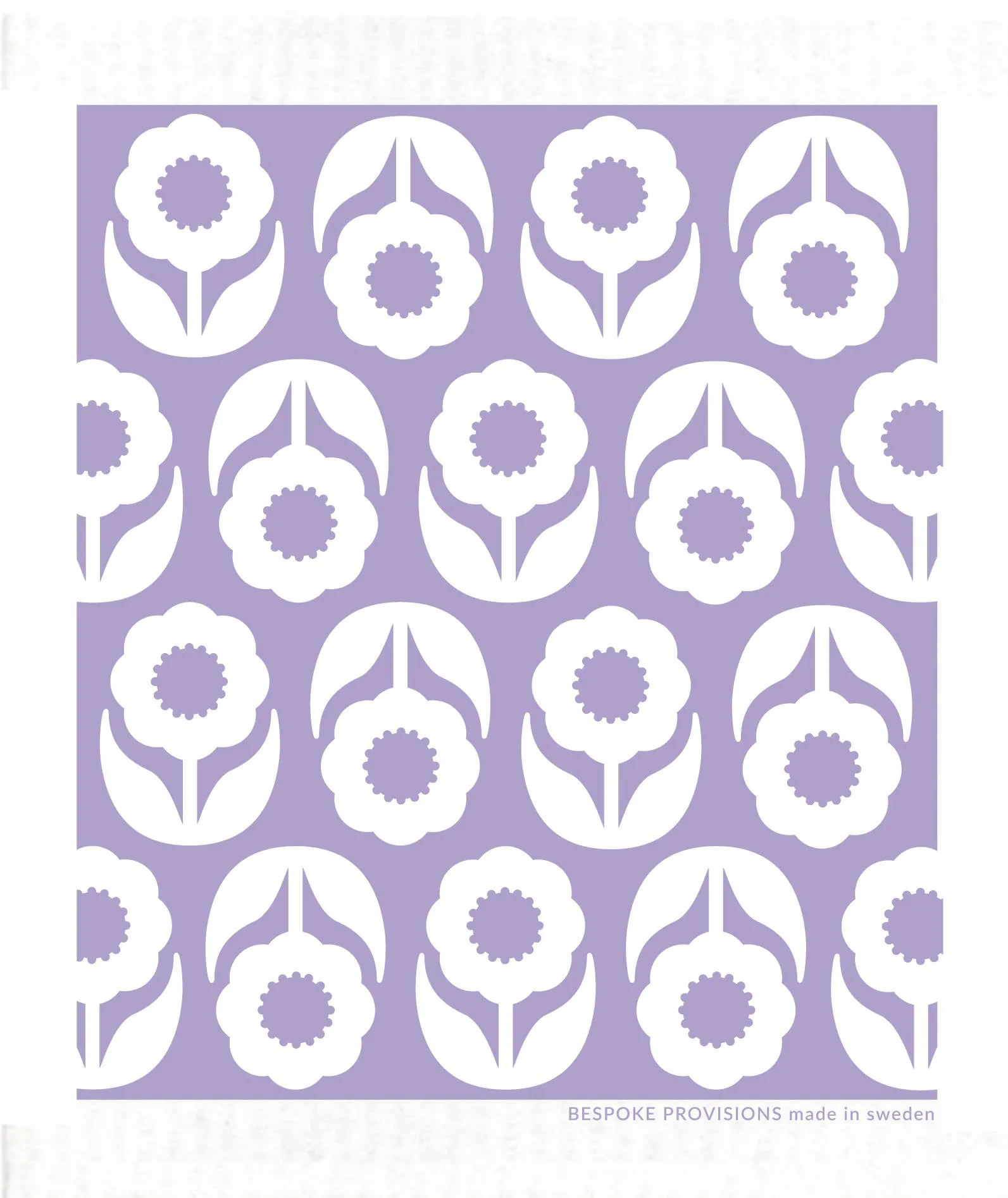 Bespoke Swedish Dishcloth - Flowers on Lavender