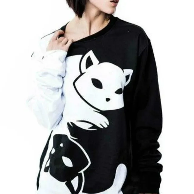 Black and White Yin Yang Sweater