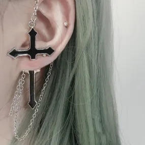 Black Cross Earring SD01282