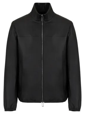 Blouson full zip in nappa di agnello semianilina