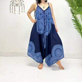 Bohemian Harem Jumpsuit with Mandala Print