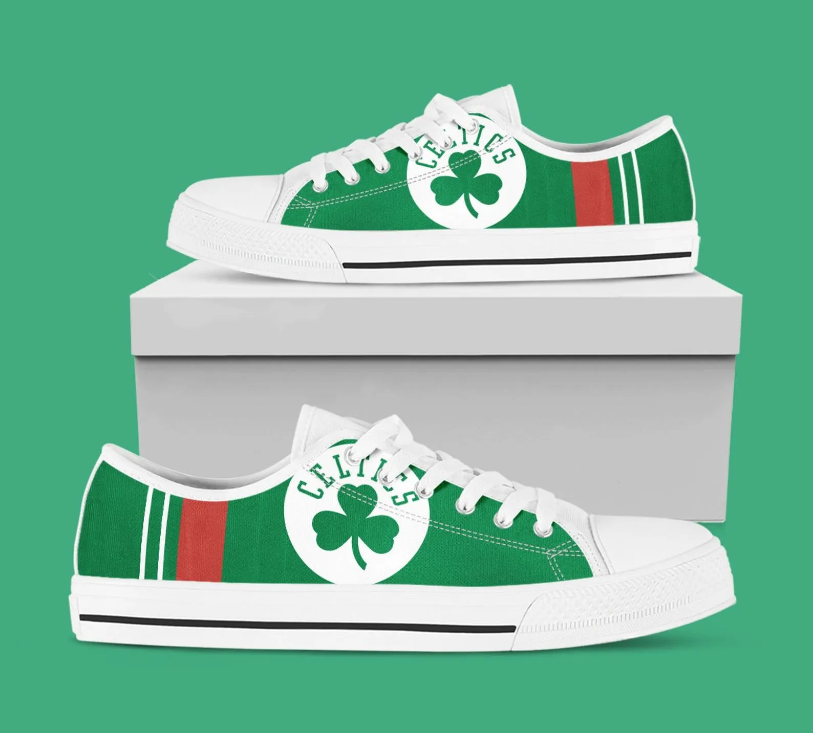 Boston Celtics Custom Lowtop, Basketball Custom Shoes, Sport Lowtop, Canvas Shoes, Canvas Lowtop, Unisex Shoes, Gift Birthday