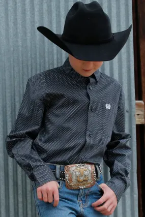 Boy's Cinch Black Long Sleeve Button Down Shirt