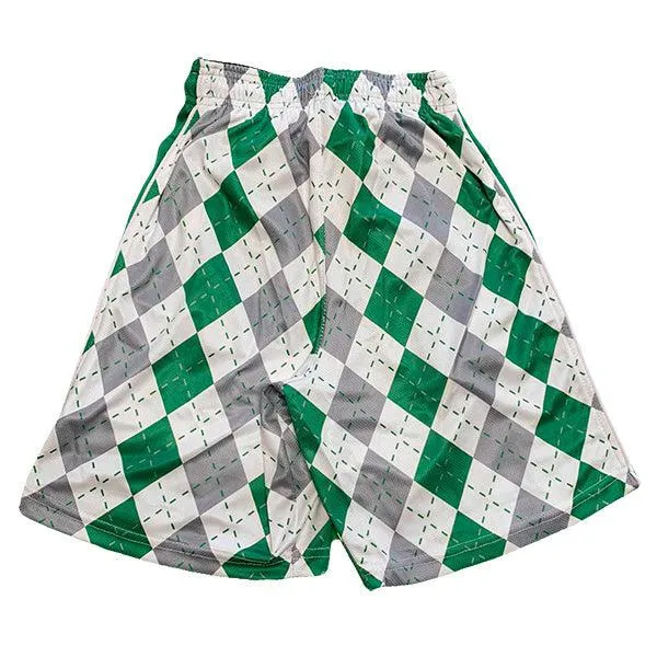 Boys Grey & Green Argyle Attack Short