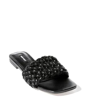 Braided Slide Sandal Black