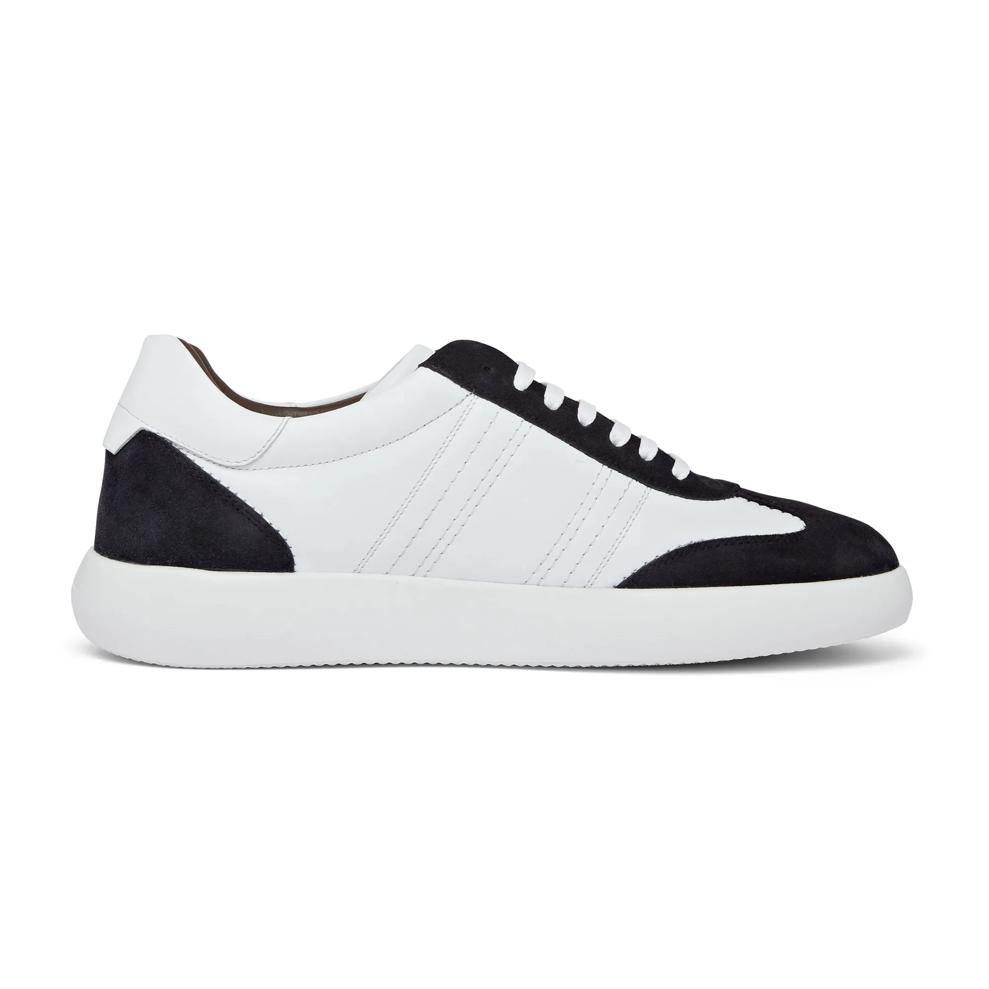 Brioni White Low Top Trainer (Navy/White)