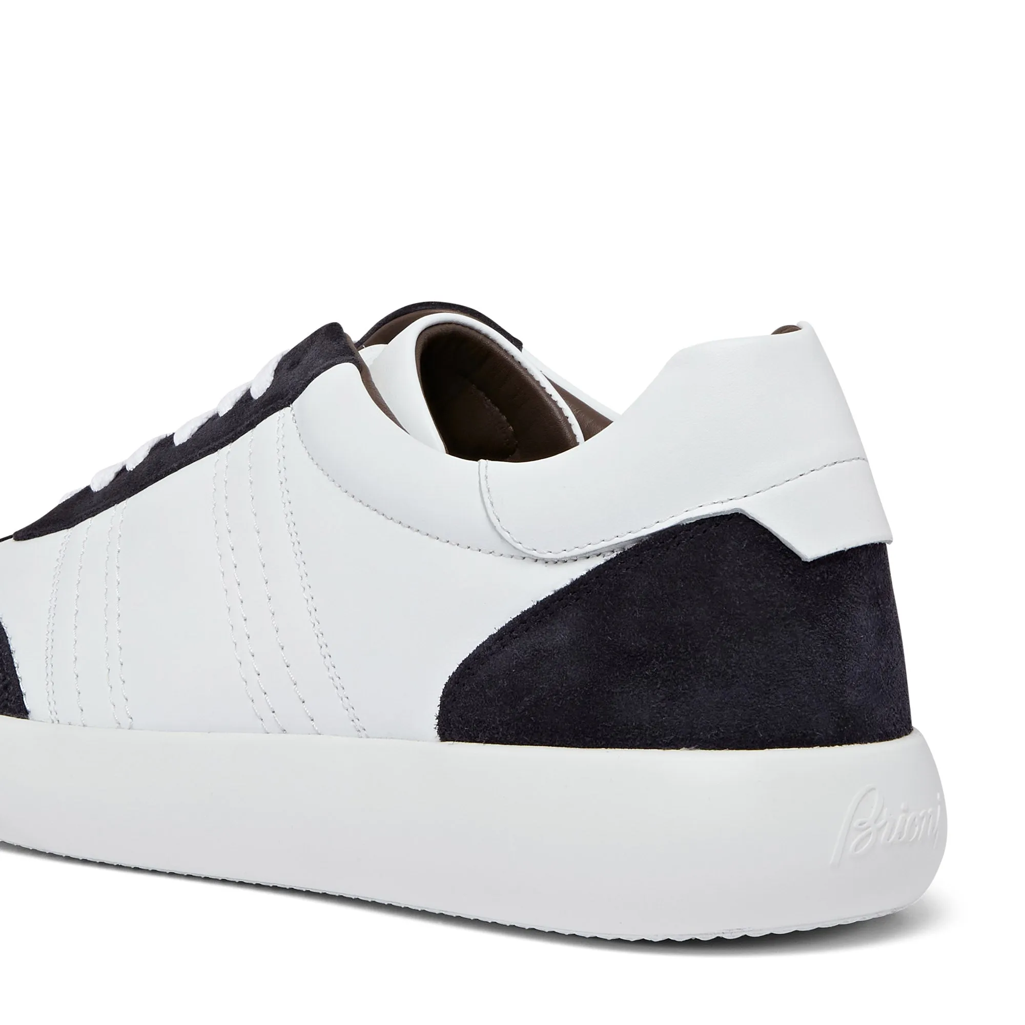 Brioni White Low Top Trainer (Navy/White)