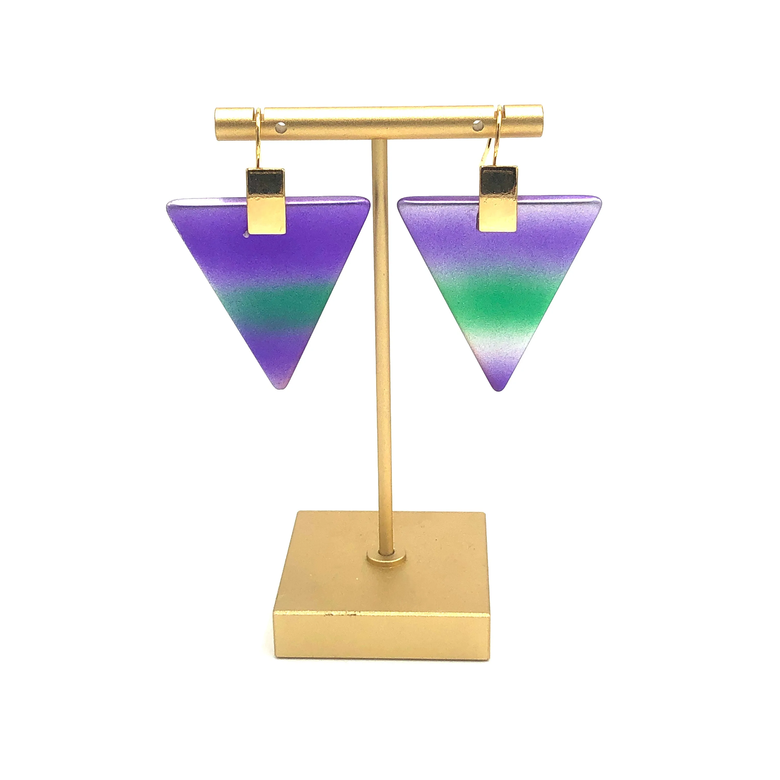 Brushed Triangle Earrings