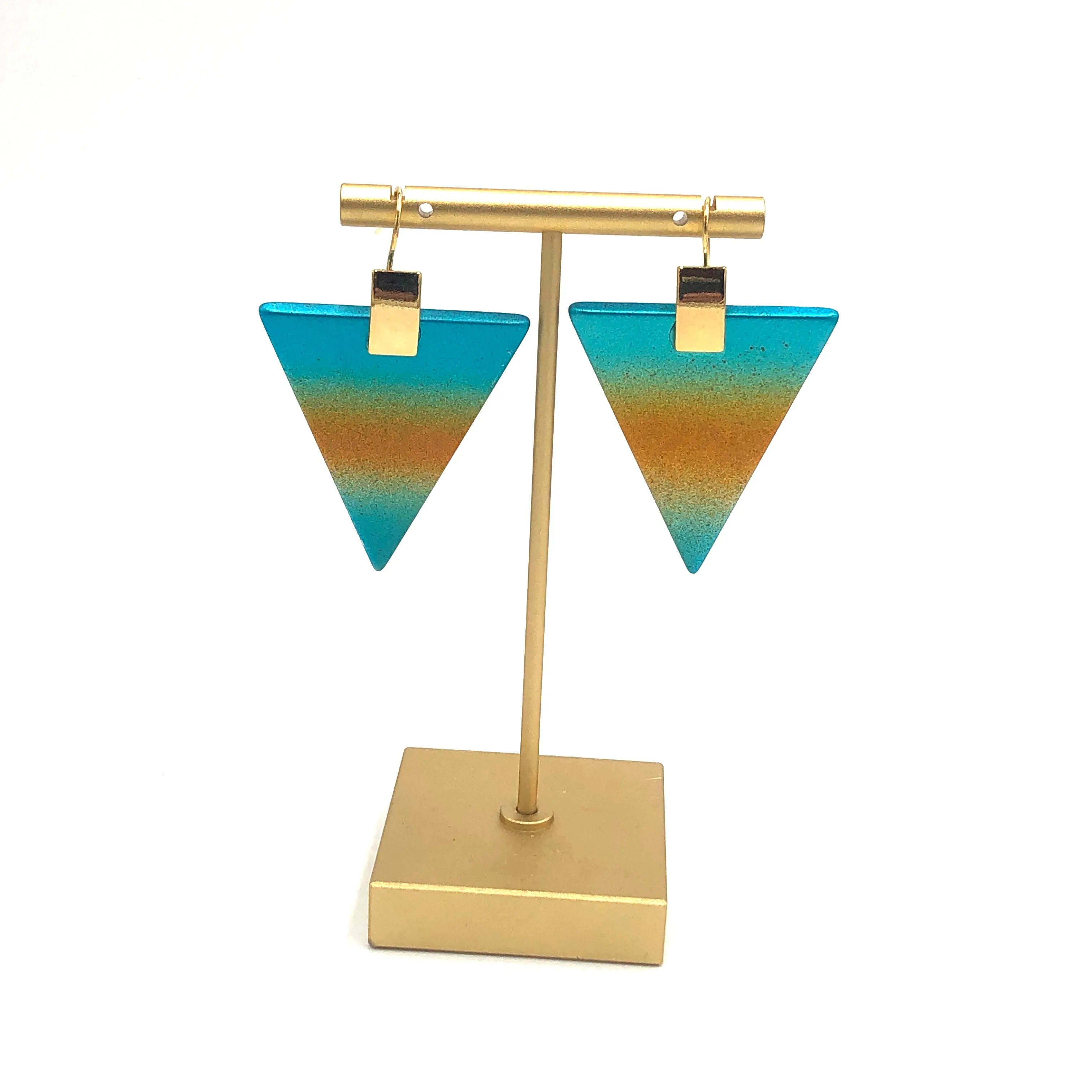 Brushed Triangle Earrings