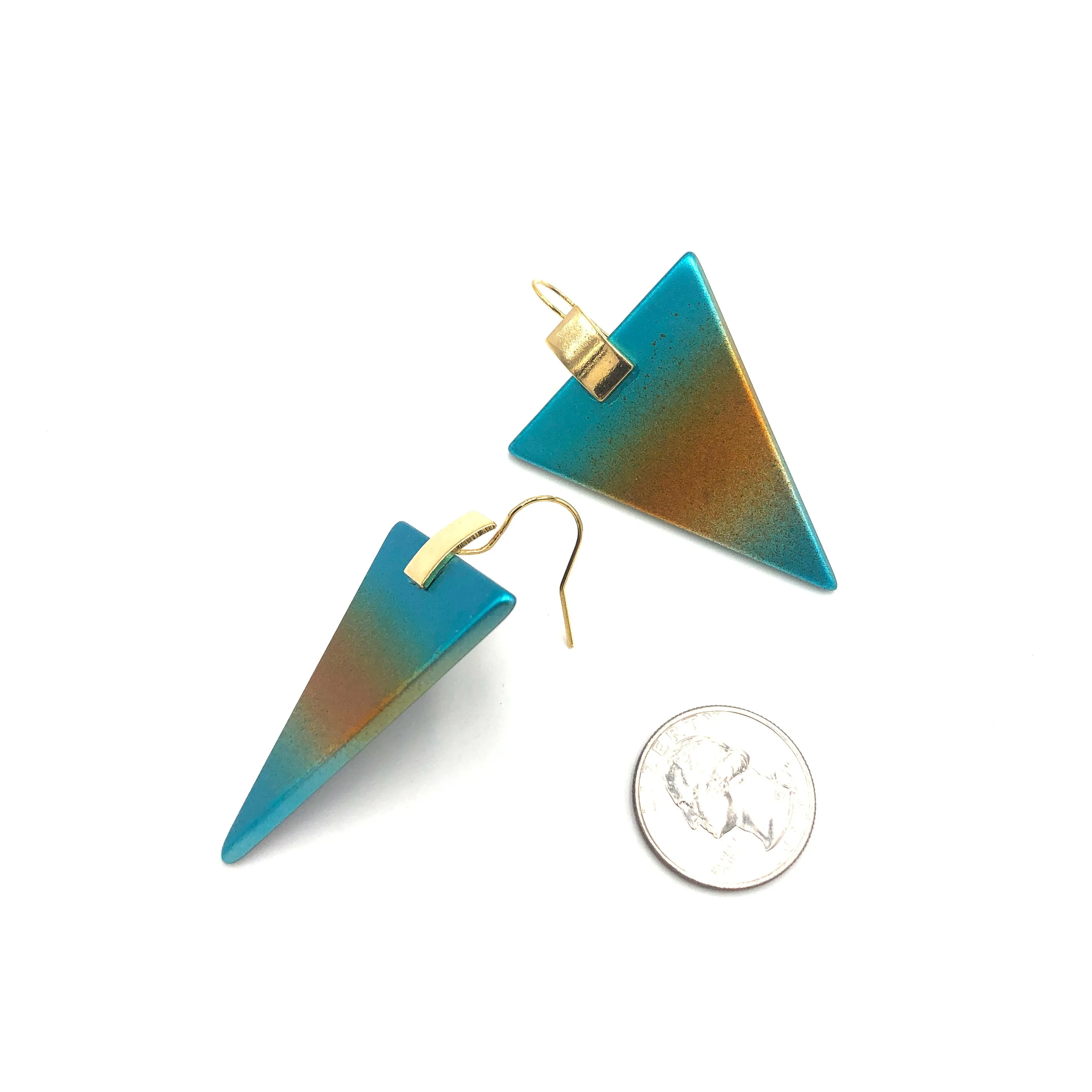 Brushed Triangle Earrings