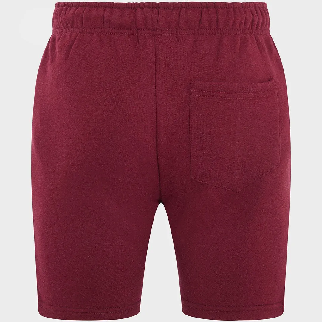 Burgundy 2 Pocket Zip Shorts