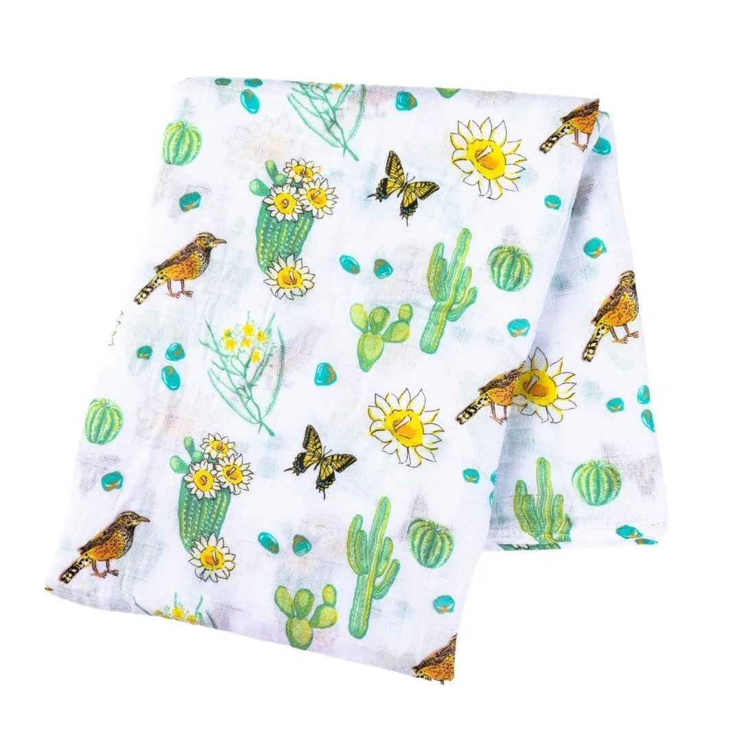 Cactus Blossom Baby Muslin Swaddle Blanket