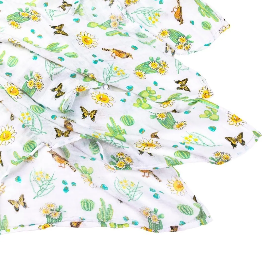 Cactus Blossom Baby Muslin Swaddle Blanket