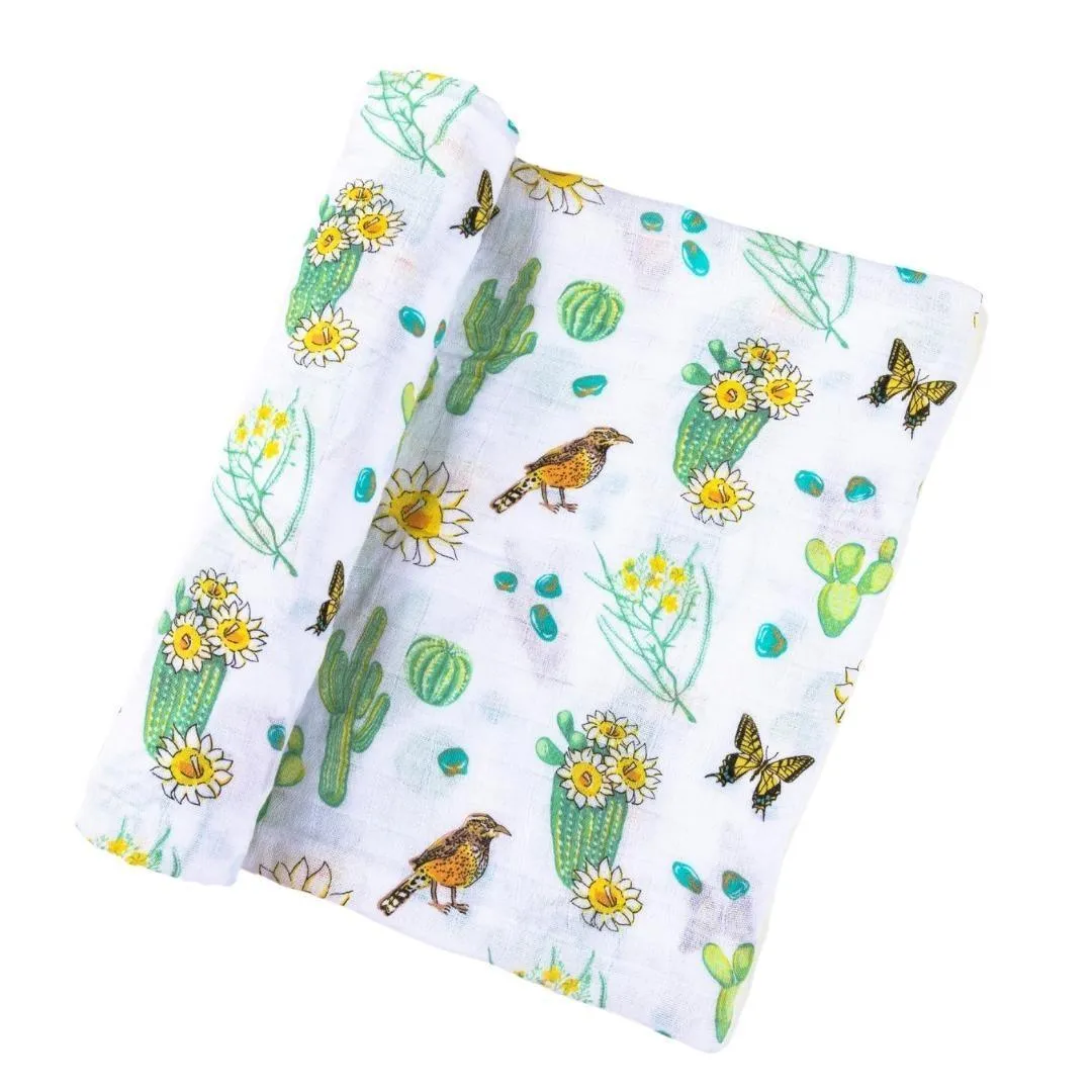 Cactus Blossom Baby Muslin Swaddle Blanket