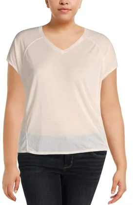 Calvin Klein Performance Women's Relaxed Tie-Back T-Shirt,Bone, XXL